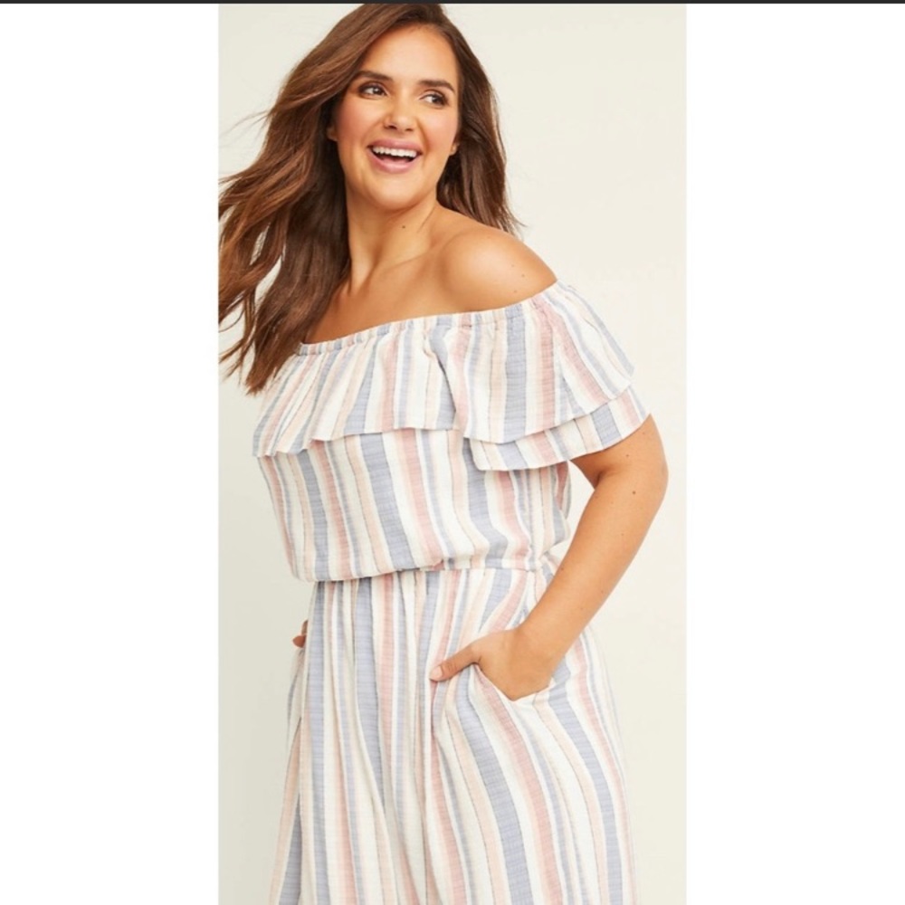 Lane Bryant Ruffled Off Shoulder Dress